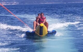 banana acuática en Sanxenxo. Banana boat Sanxenxo